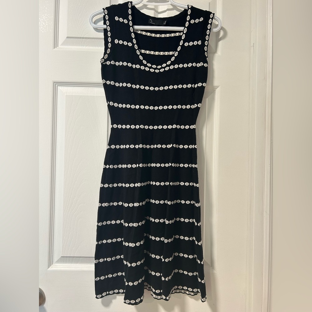 nOir Jewelry Black and White Patterned Mini Dress